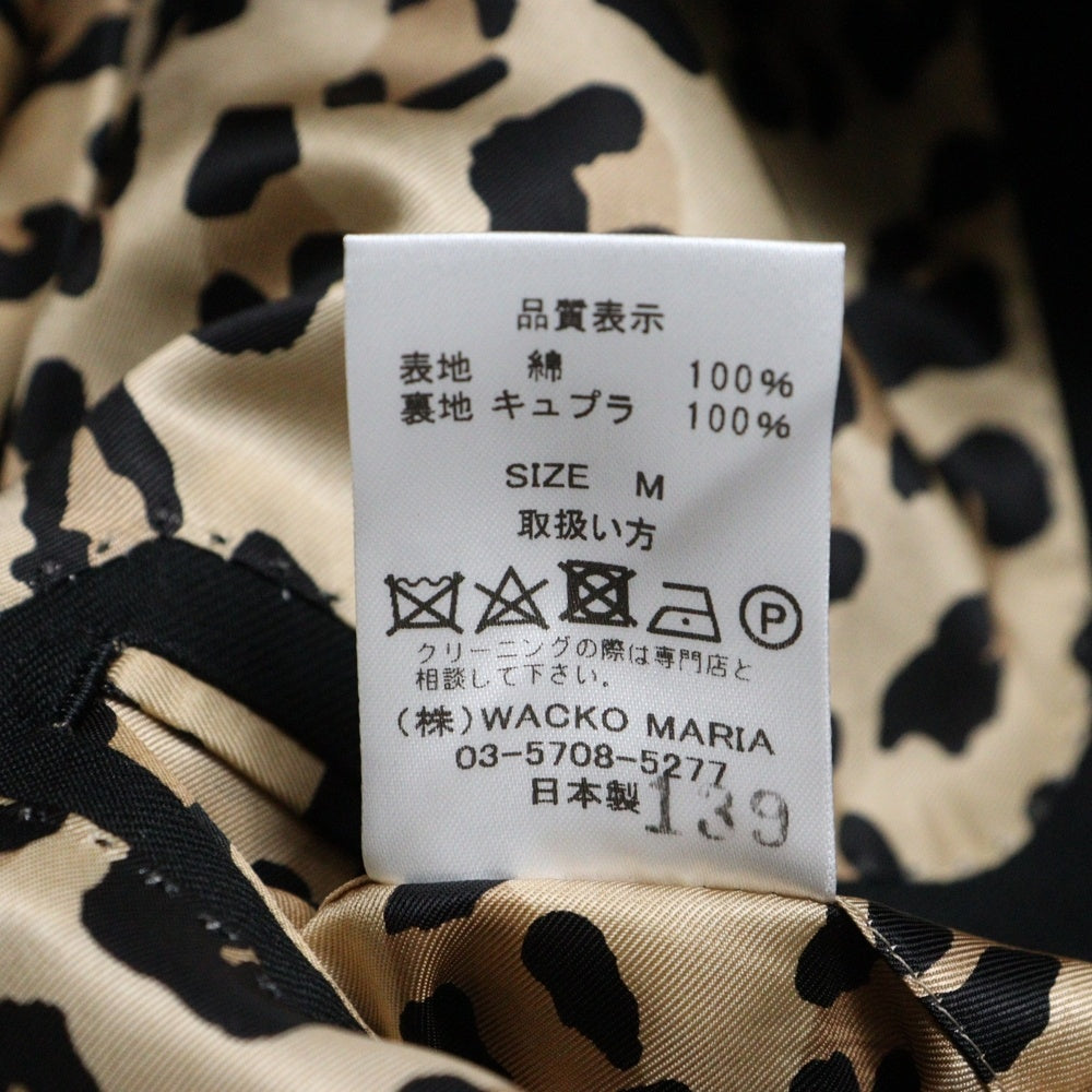 WACKO MARIA(ワコマリア) UNCONSTRUCTED JACKET アンコンストラクテッド 裏地レオパード柄 テーラード ジャケット ブラック