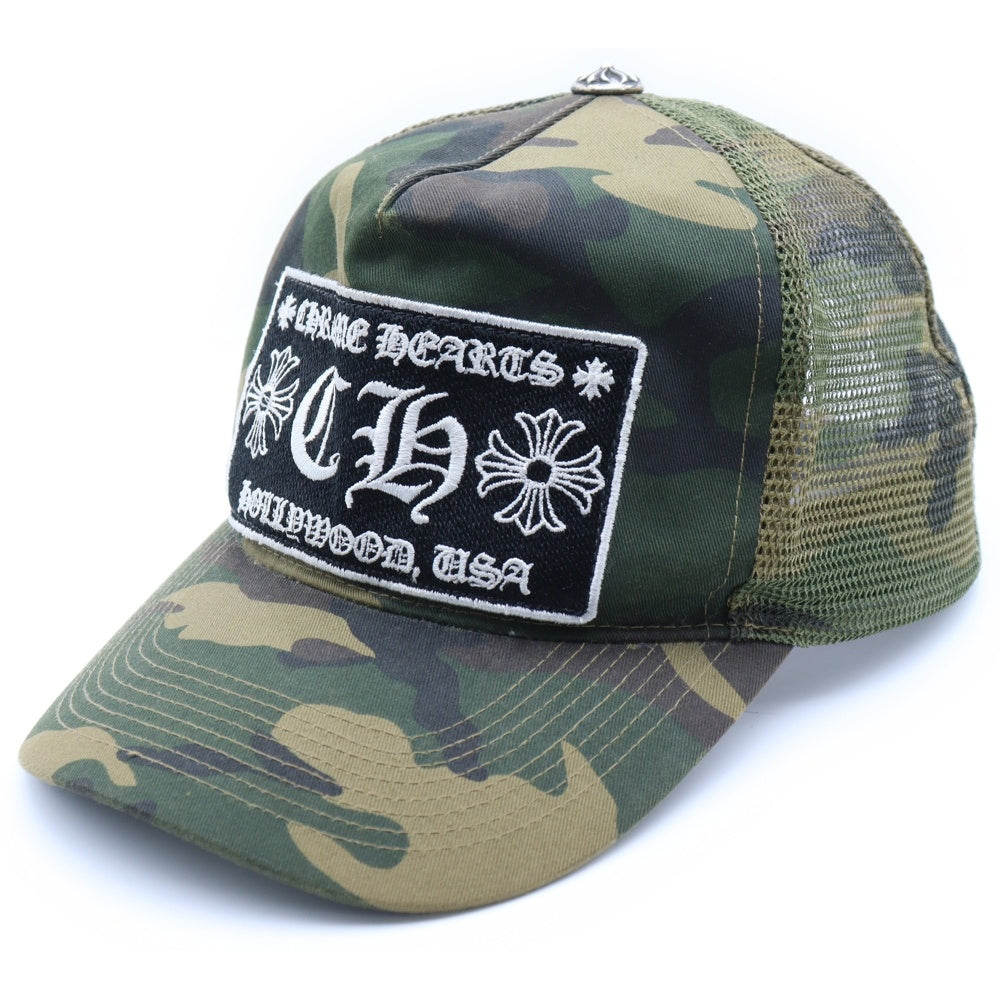 CHROME HEARTS(クロムハーツ) オールド TRUCKER CAP トラッカーキャップ クロスボール付メッシュキャップ カモフラ柄 帽子 迷彩 カーキ