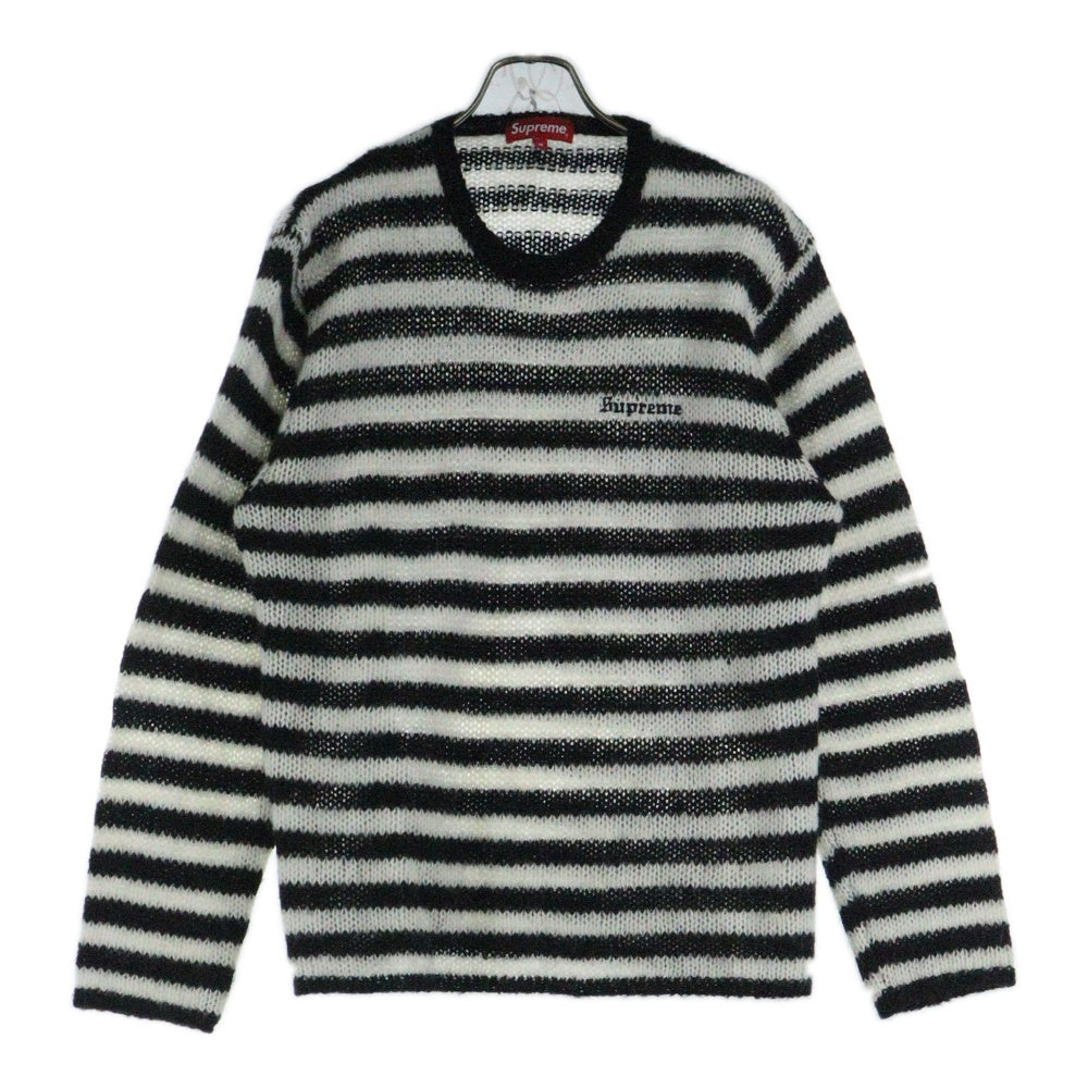SUPREME(シュプリーム) 19AW Stripe Mohair Sweater ストライプ モヘアセーター ニット ブラック/ホワイト