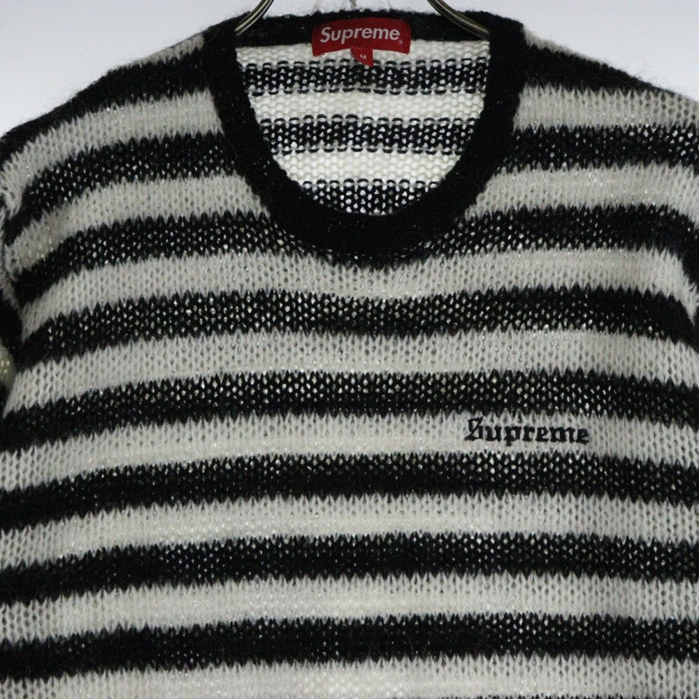 SUPREME(シュプリーム) 19AW Stripe Mohair Sweater ストライプ モヘアセーター ニット ブラック/ホワイト
