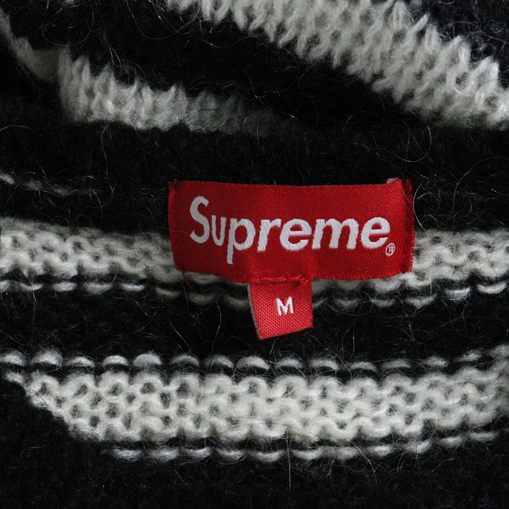 SUPREME(シュプリーム) 19AW Stripe Mohair Sweater ストライプ モヘアセーター ニット ブラック/ホワイト