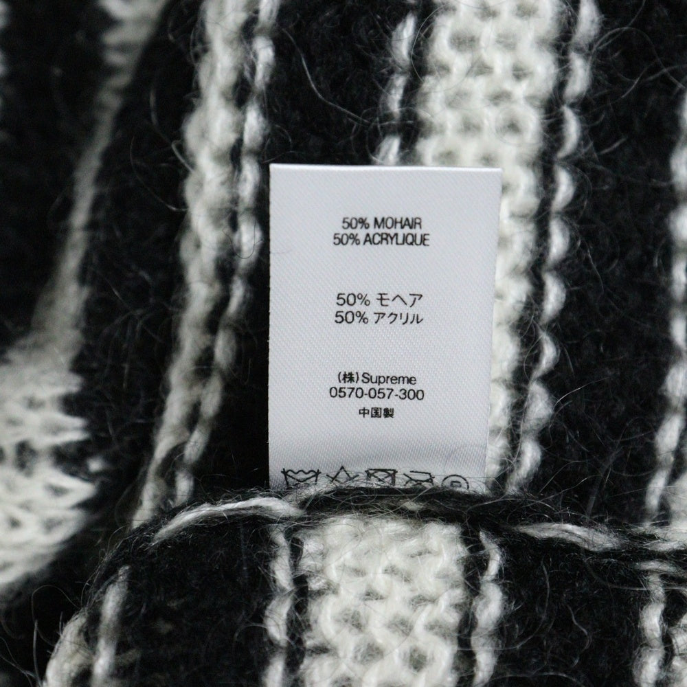 SUPREME(シュプリーム) 19AW Stripe Mohair Sweater ストライプ モヘアセーター ニット ブラック/ホワイト
