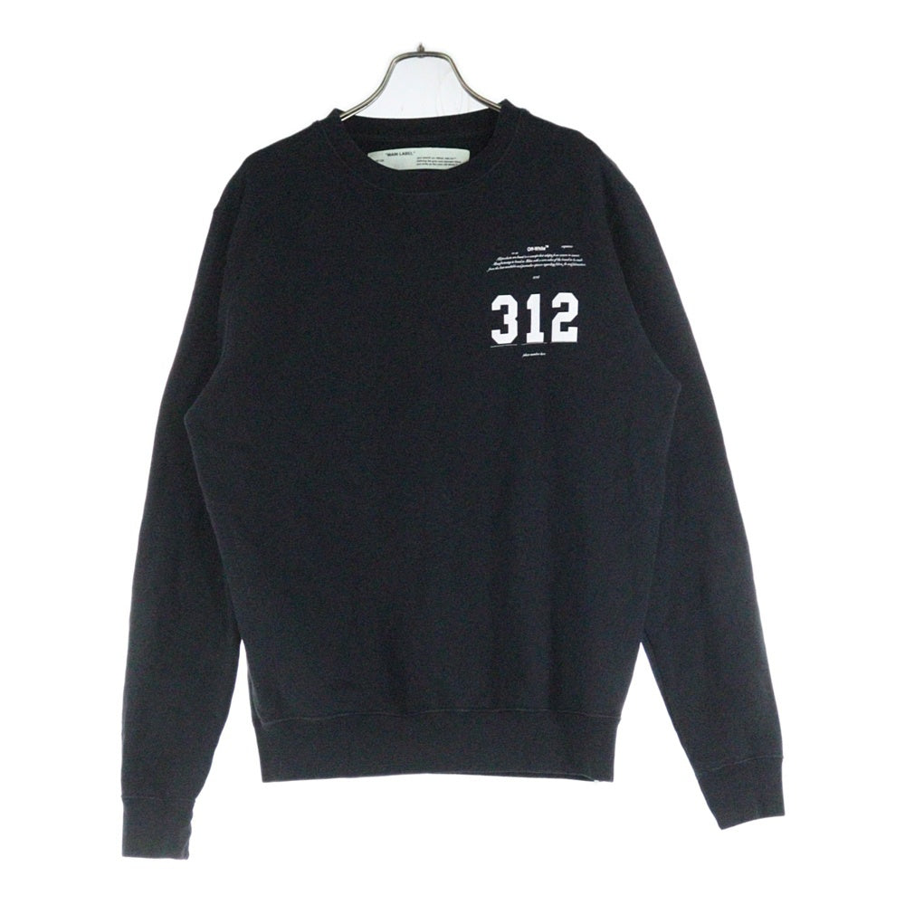 OFF-WHITE(オフホワイト) バックプリントデザイン クルーネックスウェット パーカー OMBA003S18003215 ブラック