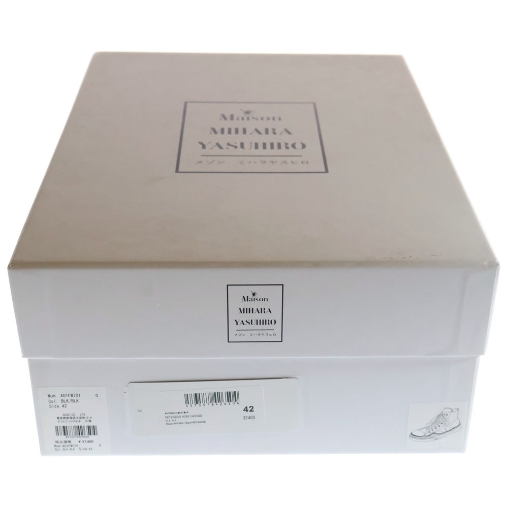 MIHARA YASUHIRO(ミハラヤスヒロ) PETERSON OG Sole Canvas High-top Sneaker A01FW701 ピーターソン オリジナルソール キャンバス ハイトップ スニーカー シューズ ブラック