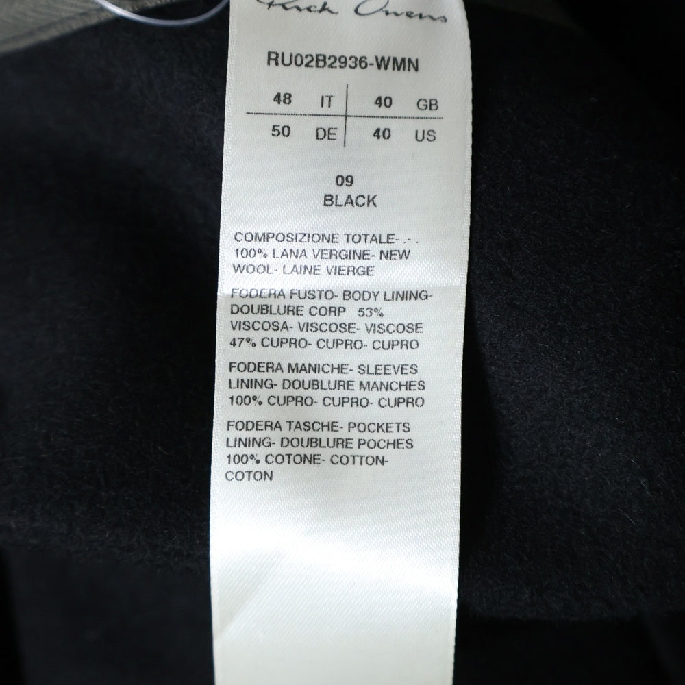 Rick Owens(リックオウエンス) 22AW JUMBO TATLIN COAT RU02B2936 ジャンボタトリンコート アウター ブラック