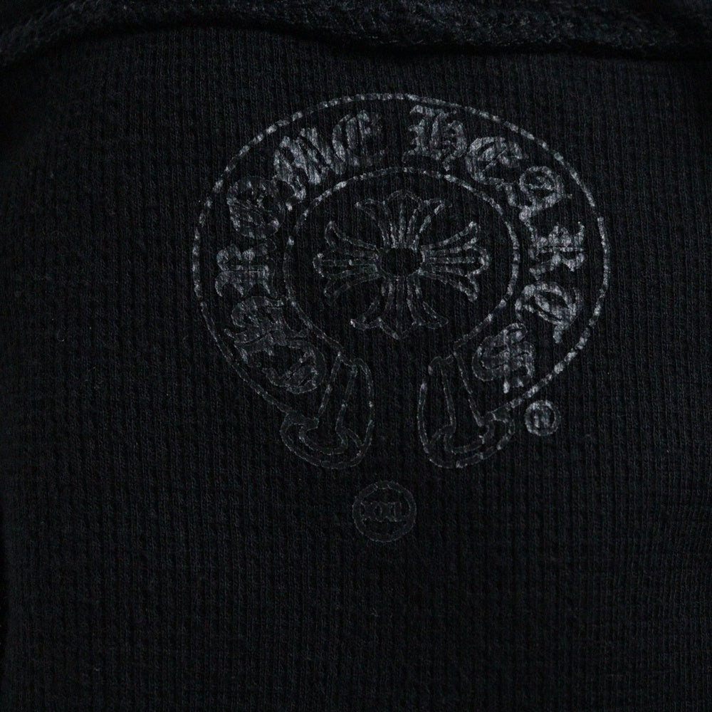 CHROME HEARTS(クロムハーツ) SWTSHRT HD ZIP SCROLL バックスクロール アームロゴ 裏地サーマルジップアップフーディーパーカー ブラック