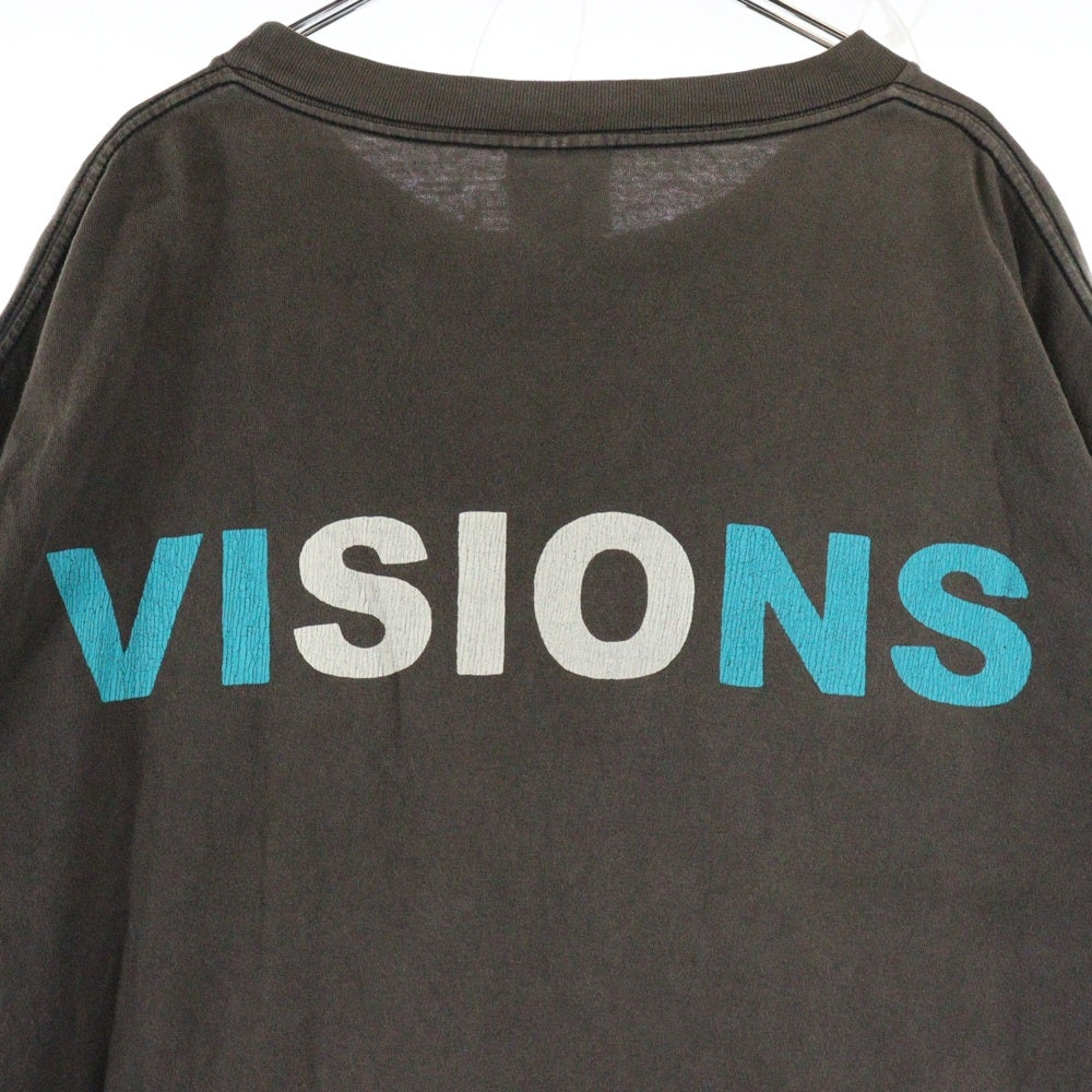 SAINT MICHAEL(セントマイケル) 21SS ヴィンテージ加工VISIONプリントTシャツ SM-S21-0000-006 半袖Tシャツ カットソー ブラウン