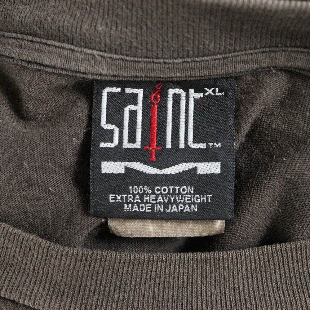 SAINT MICHAEL(セントマイケル) 21SS ヴィンテージ加工VISIONプリントTシャツ SM-S21-0000-006 半袖Tシャツ カットソー ブラウン