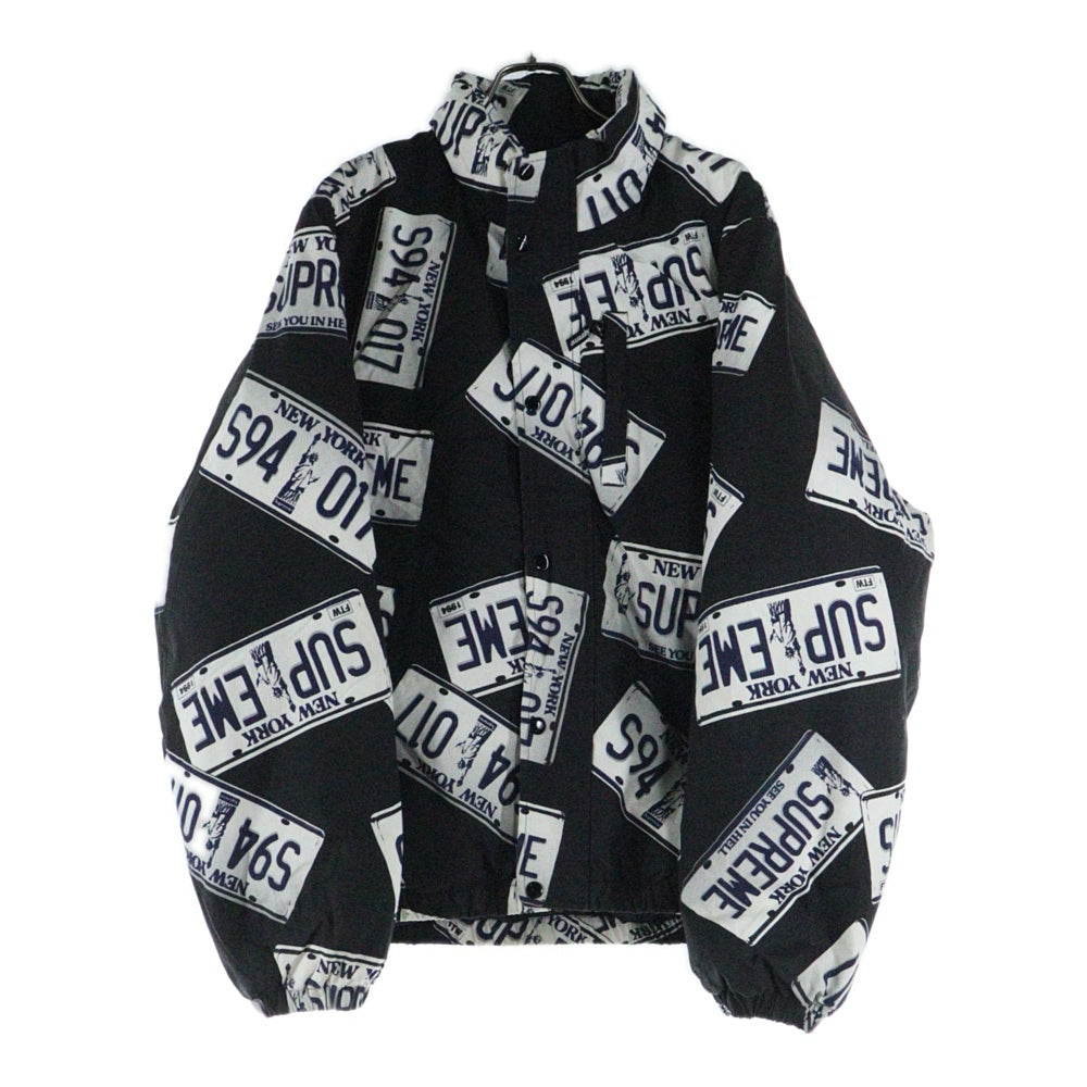 SUPREME(シュプリーム) 17AW License Plate Puffy Jacket ライセンス ナンバー プレート ダウンジャケット アウター ブラック