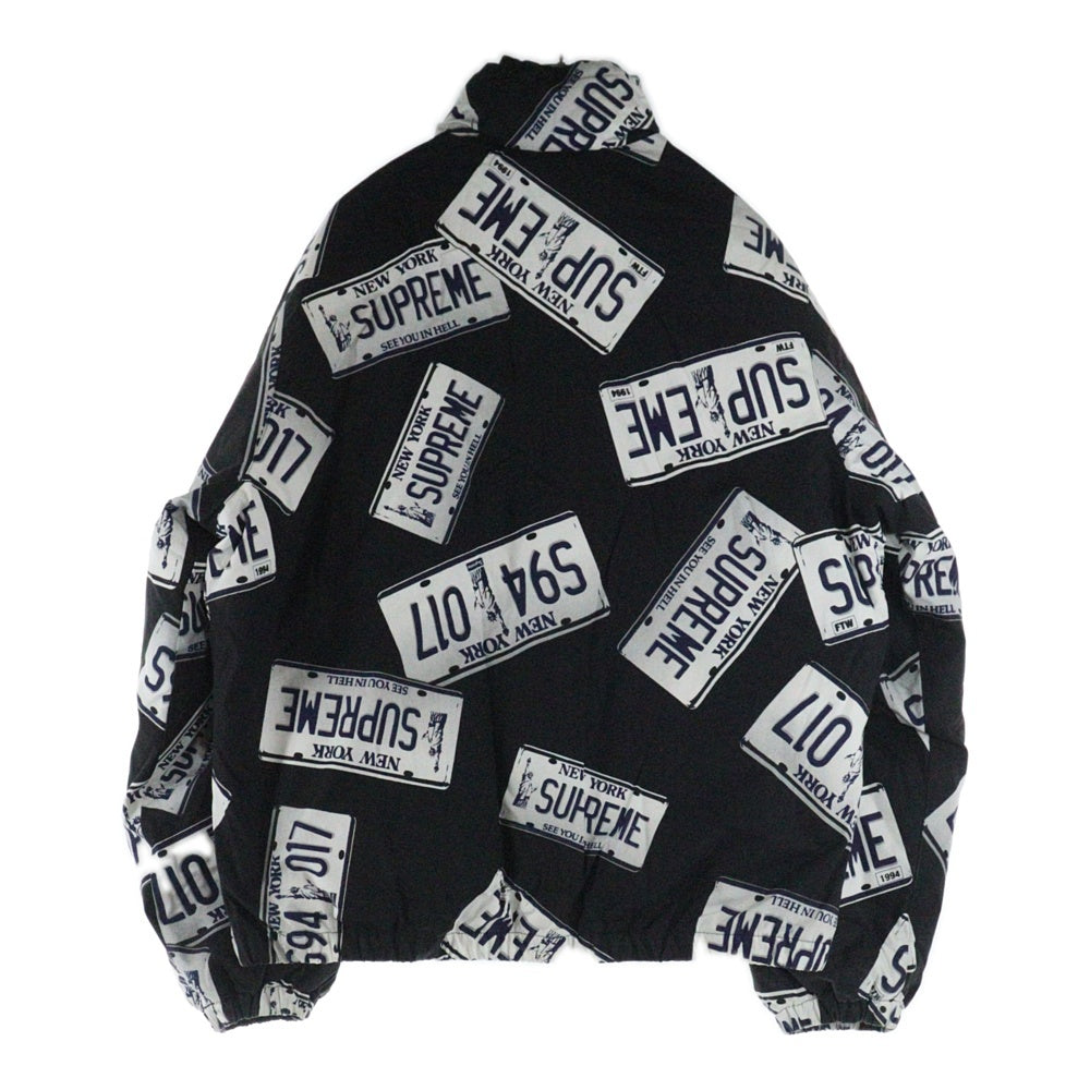SUPREME(シュプリーム) 17AW License Plate Puffy Jacket ライセンス ナンバー プレート ダウンジャケット アウター ブラック