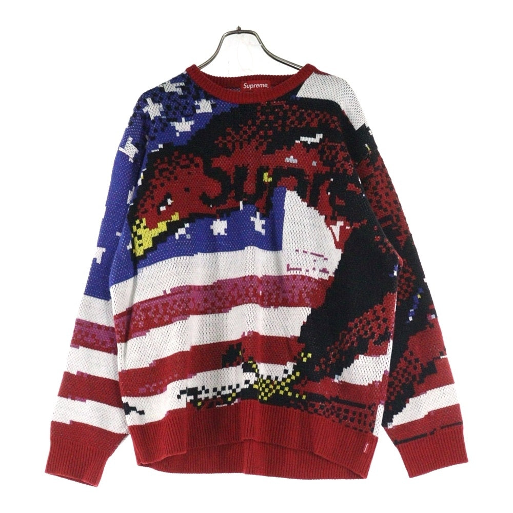 SUPREME(シュプリーム) 21SS Digital Flag Sweater デジタル フラッグ クルーネック ニットセーター マルチ