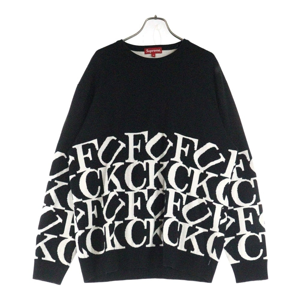 SUPREME(シュプリーム) 20AW fuck sweater ファックジャガード クルーネックセーター ブラック/ホワイト