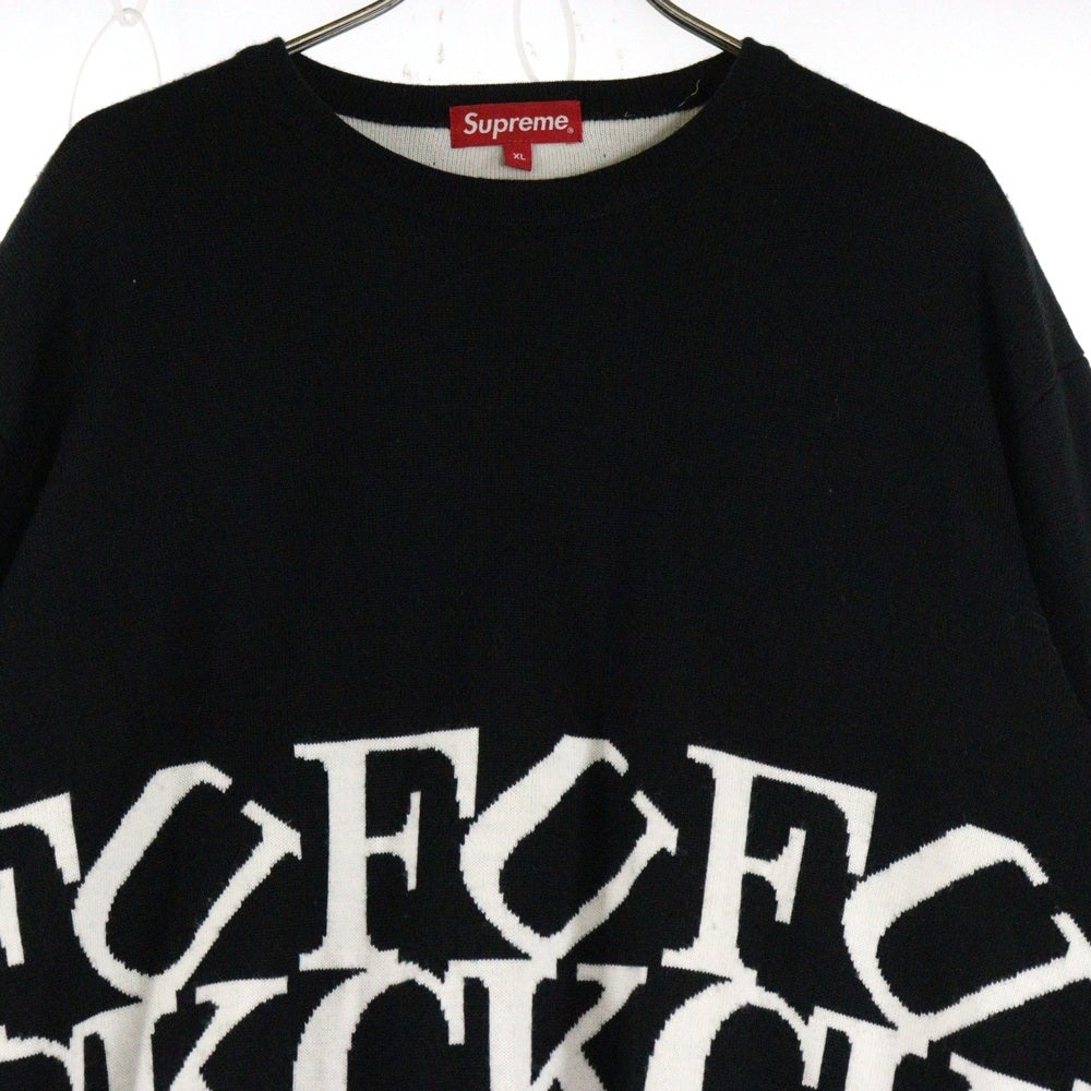 SUPREME(シュプリーム) 20AW fuck sweater ファックジャガード クルーネックセーター ブラック/ホワイト