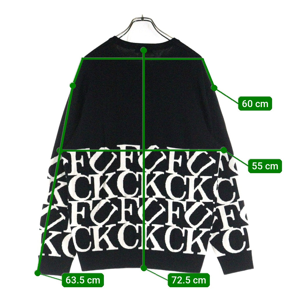 SUPREME(シュプリーム) 20AW fuck sweater ファックジャガード クルーネックセーター ブラック/ホワイト