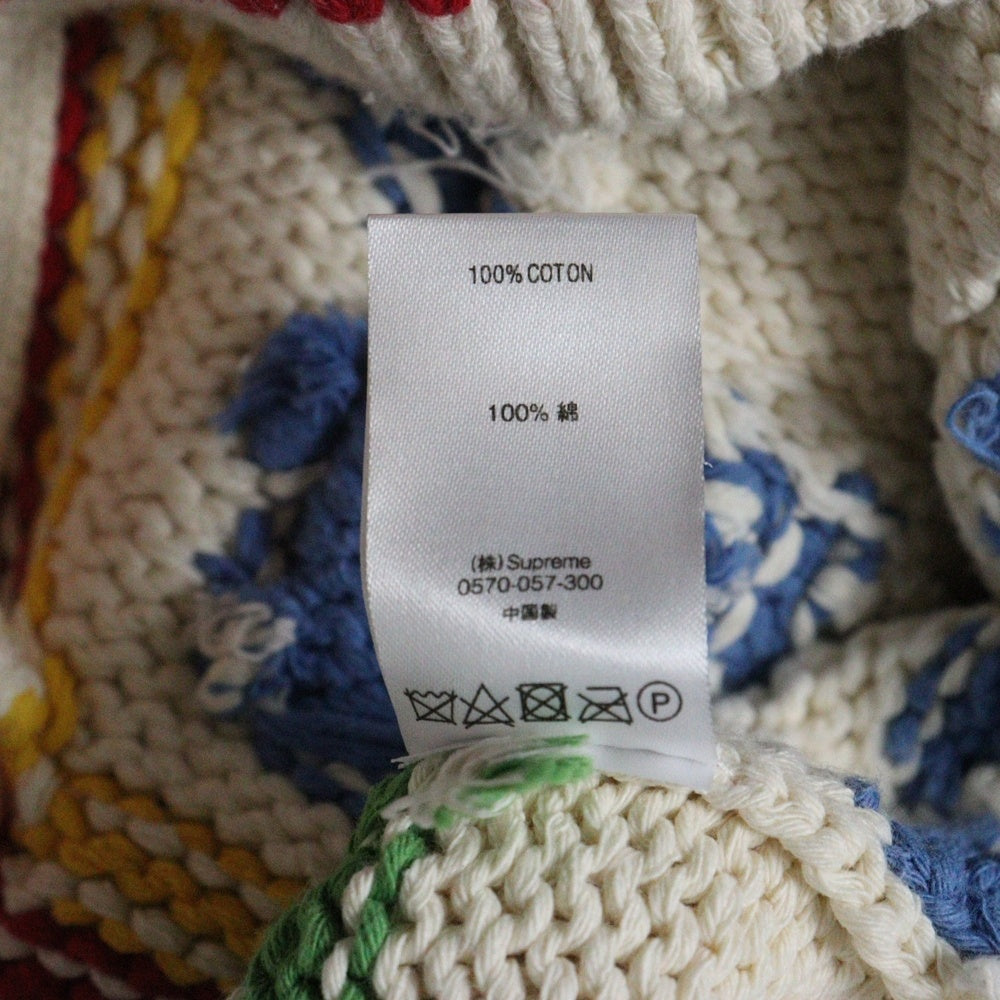 SUPREME(シュプリーム) 21S × HYSTERIC GLAMOUR Logos Zip Up Sweater ヒステリックグラマー カウチン ジップアップニット ベージュ