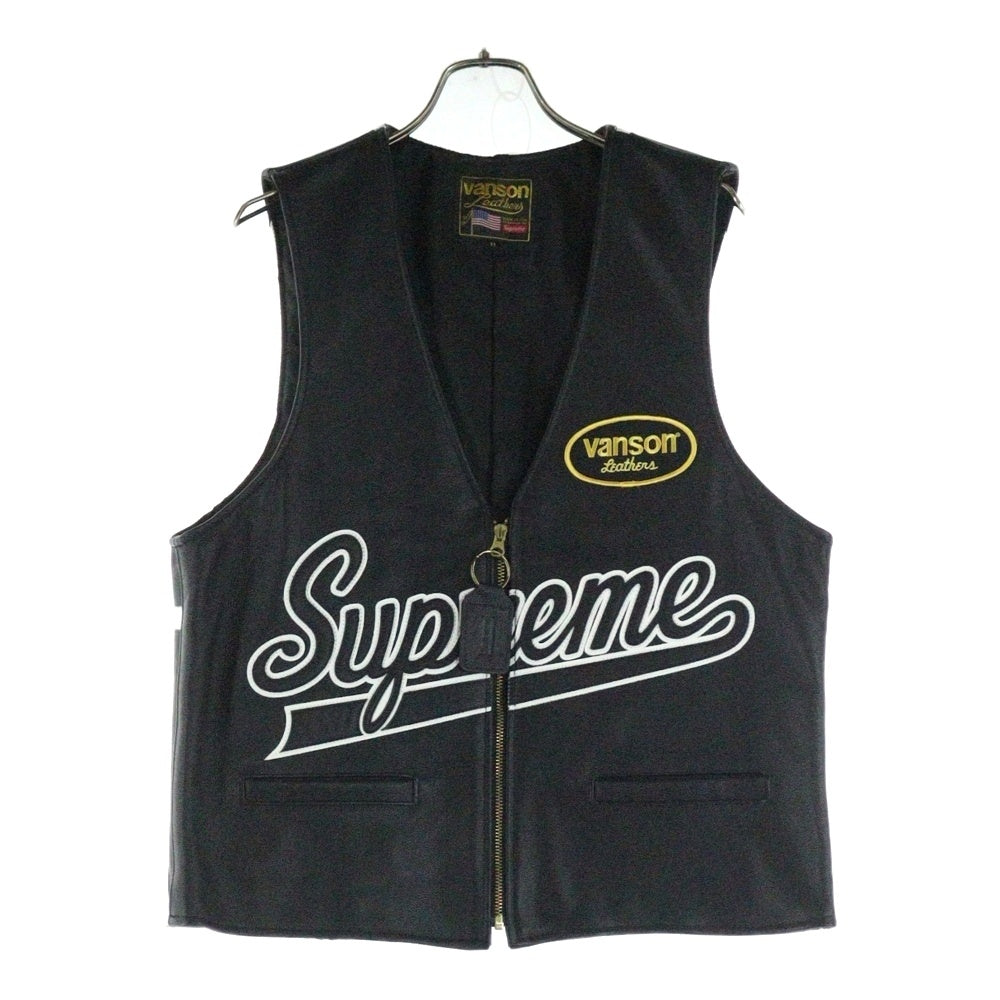 SUPREME(シュプリーム) 21SS × Vanson Leathers Spider Web Vest バンソン スパイダー レザーベスト ジレベスト ブラック