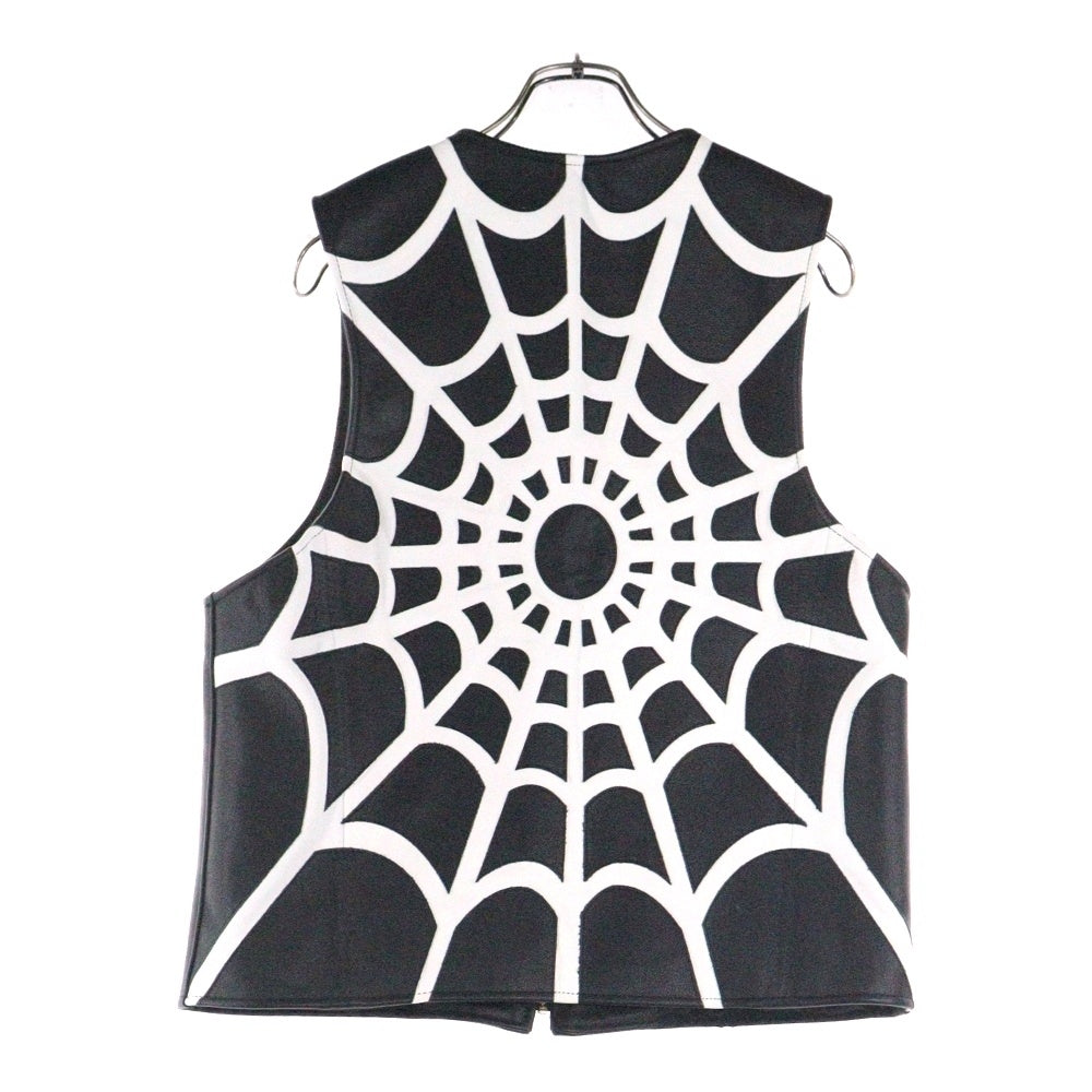 SUPREME(シュプリーム) 21SS × Vanson Leathers Spider Web Vest バンソン スパイダー レザーベスト ジレベスト ブラック