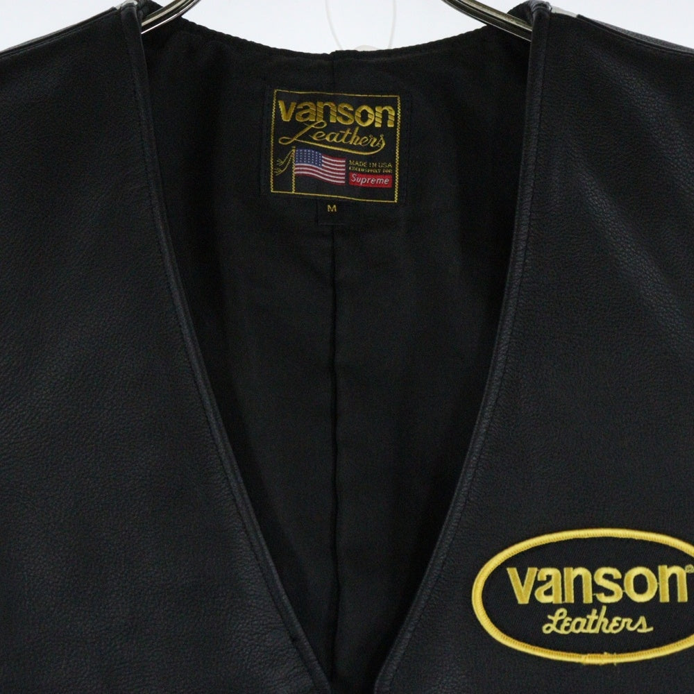 SUPREME(シュプリーム) 21SS × Vanson Leathers Spider Web Vest バンソン スパイダー レザーベスト ジレベスト ブラック