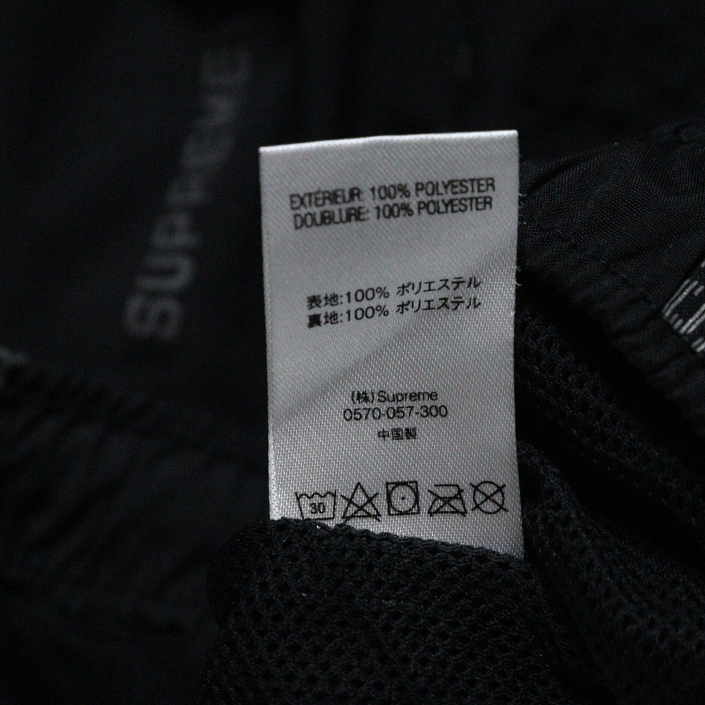 SUPREME(シュプリーム) 18AW Reflective Text Track Pant リフレクティブロゴ ストライプ柄 トラックパンツ ブラック