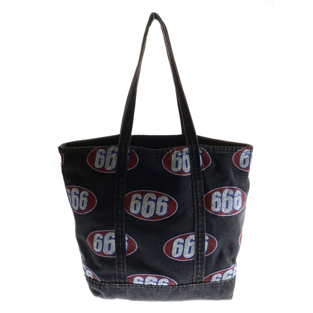 SUPREME(シュプリーム) 17SS 666 Denim Tote Bag ヴィンテージ加工 666 デニムトートバッグ ブラック