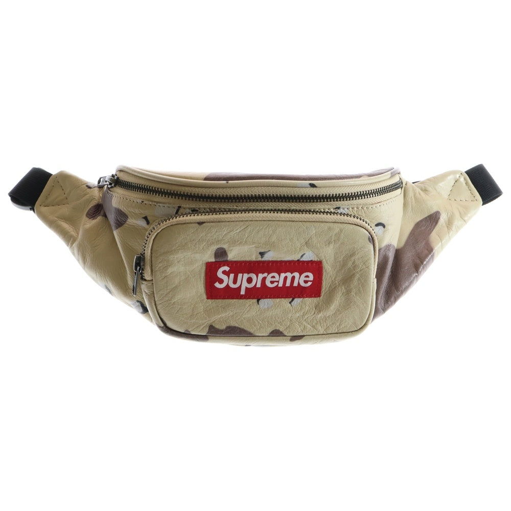 SUPREME(シュプリーム) 17SS Leather Waist Bag レザーウェストバッグ 迷彩柄 ベージュ
