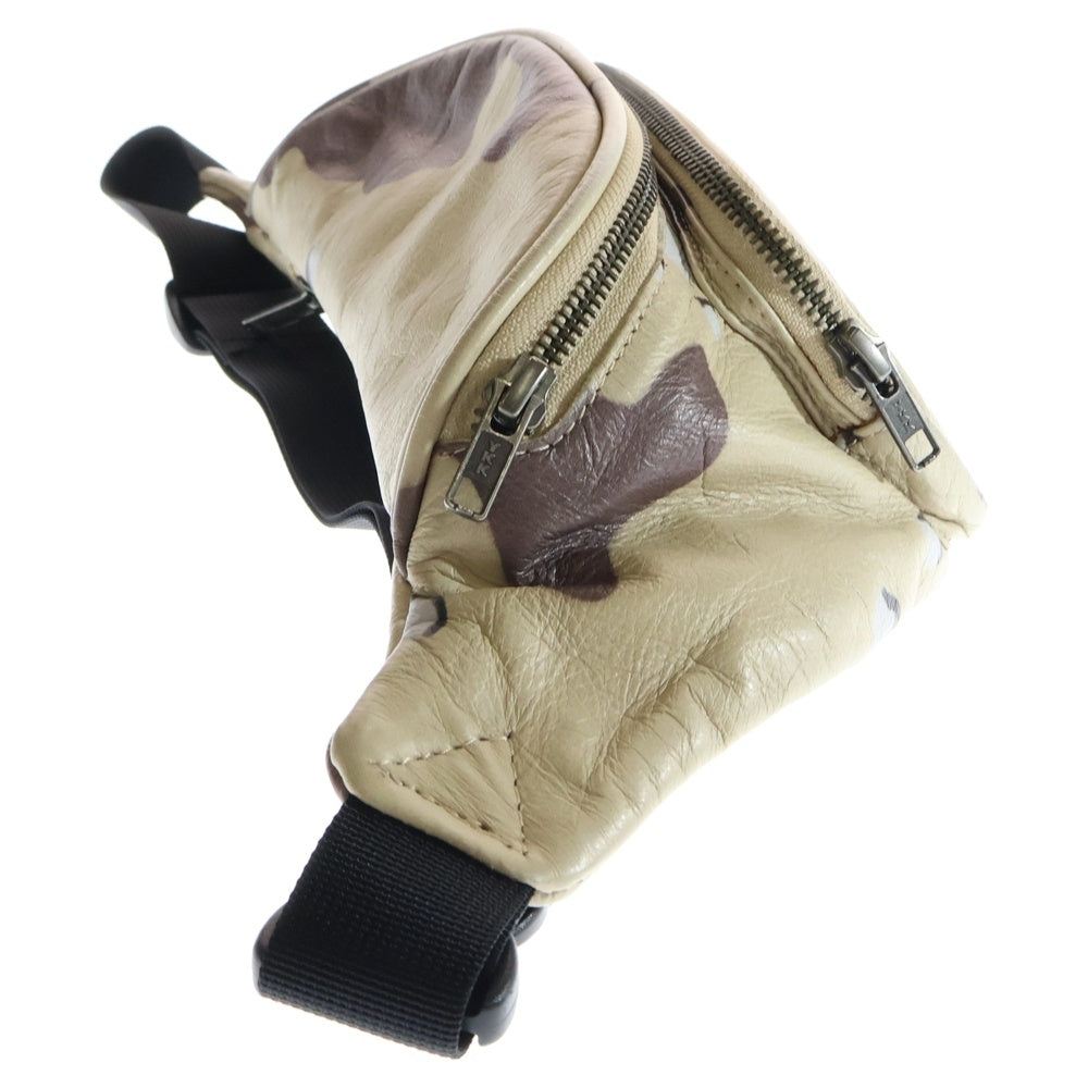 SUPREME(シュプリーム) 17SS Leather Waist Bag レザーウェストバッグ 迷彩柄 ベージュ