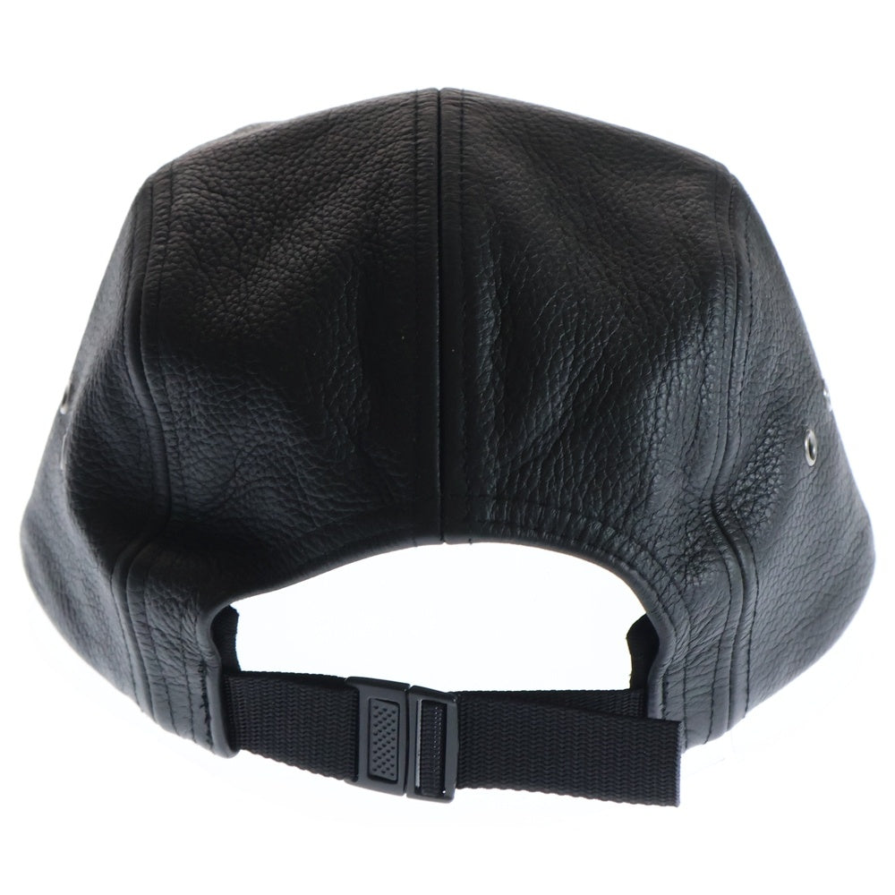 SUPREME(シュプリーム) 19SS REBBLED LEATHER CAMP CAP レザーキャンプキャップ 帽子 ブラック