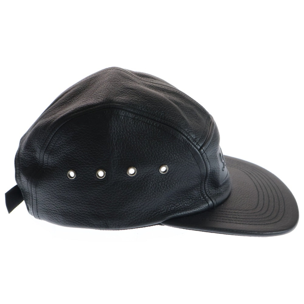 SUPREME(シュプリーム) 19SS REBBLED LEATHER CAMP CAP レザーキャンプキャップ 帽子 ブラック