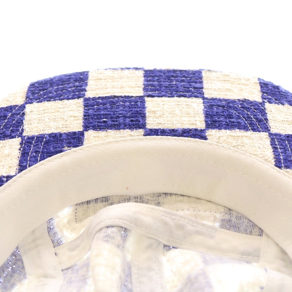 SUPREME(シュプリーム) 19SS Checkerboard Boucle Camp Cap チェッカーボード キャンプキャップ 帽子 ホワイト/ネイビー