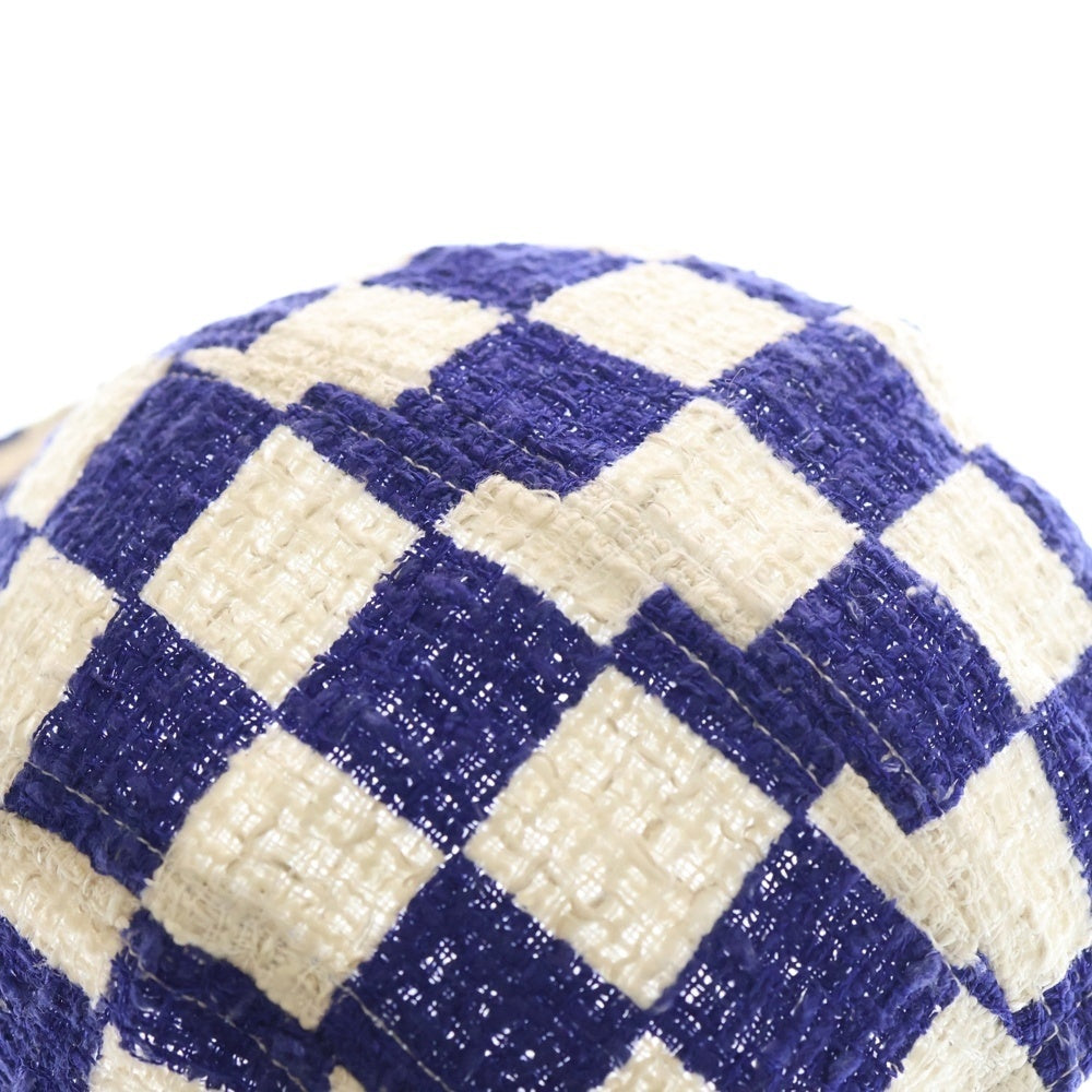 SUPREME(シュプリーム) 19SS Checkerboard Boucle Camp Cap チェッカーボード キャンプキャップ 帽子 ホワイト/ネイビー
