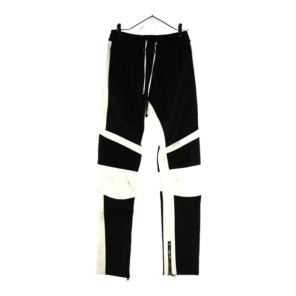 BALMAIN(バルマン) ラムスキン レザーバイカーパンツ S5HC513C869 ブラック/ホワイト