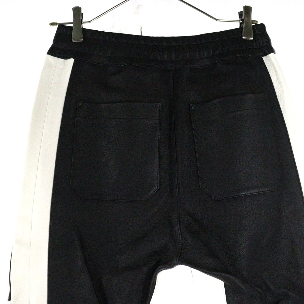 BALMAIN(バルマン) ラムスキン レザーバイカーパンツ S5HC513C869 ブラック/ホワイト
