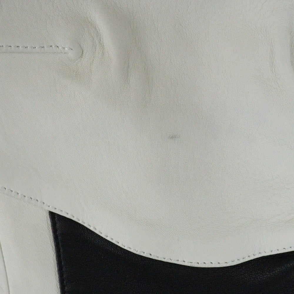 BALMAIN(バルマン) ラムスキン レザーバイカーパンツ S5HC513C869 ブラック/ホワイト