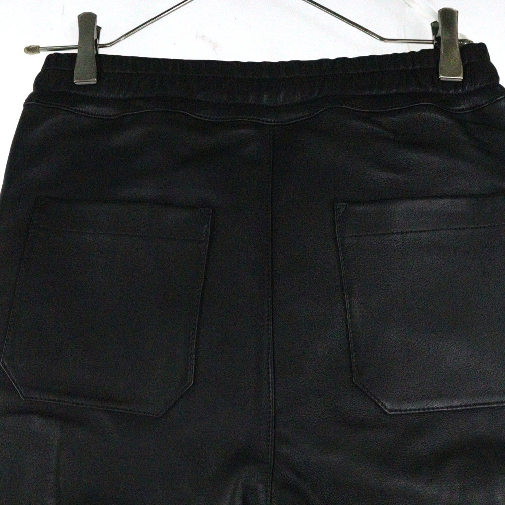 BALMAIN(バルマン) ラムスキン レザーバイカーパンツ S5HC519C869T ブラック/ホワイト/レッド