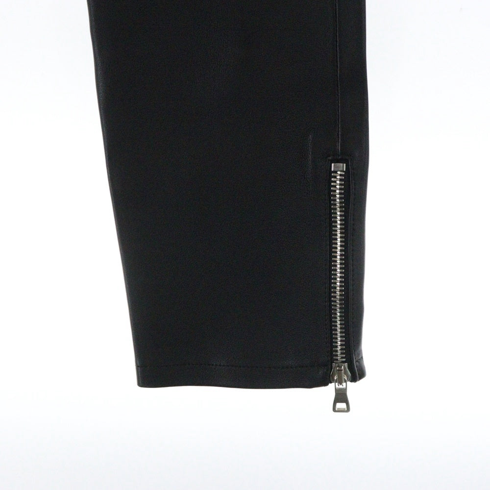 BALMAIN(バルマン) ラムスキン レザーバイカーパンツ S5HC519C869T ブラック/ホワイト/レッド