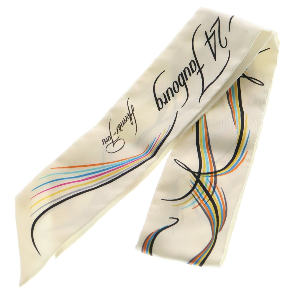 HERMES(エルメス) Twilly Scarf 24 FAUBOURG ツイリースカーフ ホワイト