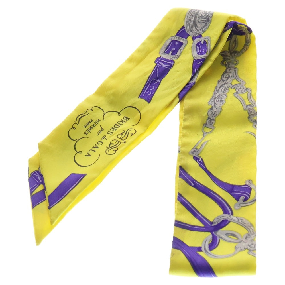 HERMES(エルメス) Twilly Scarf ツイリースカーフ ベルトモチーフ イエロー調