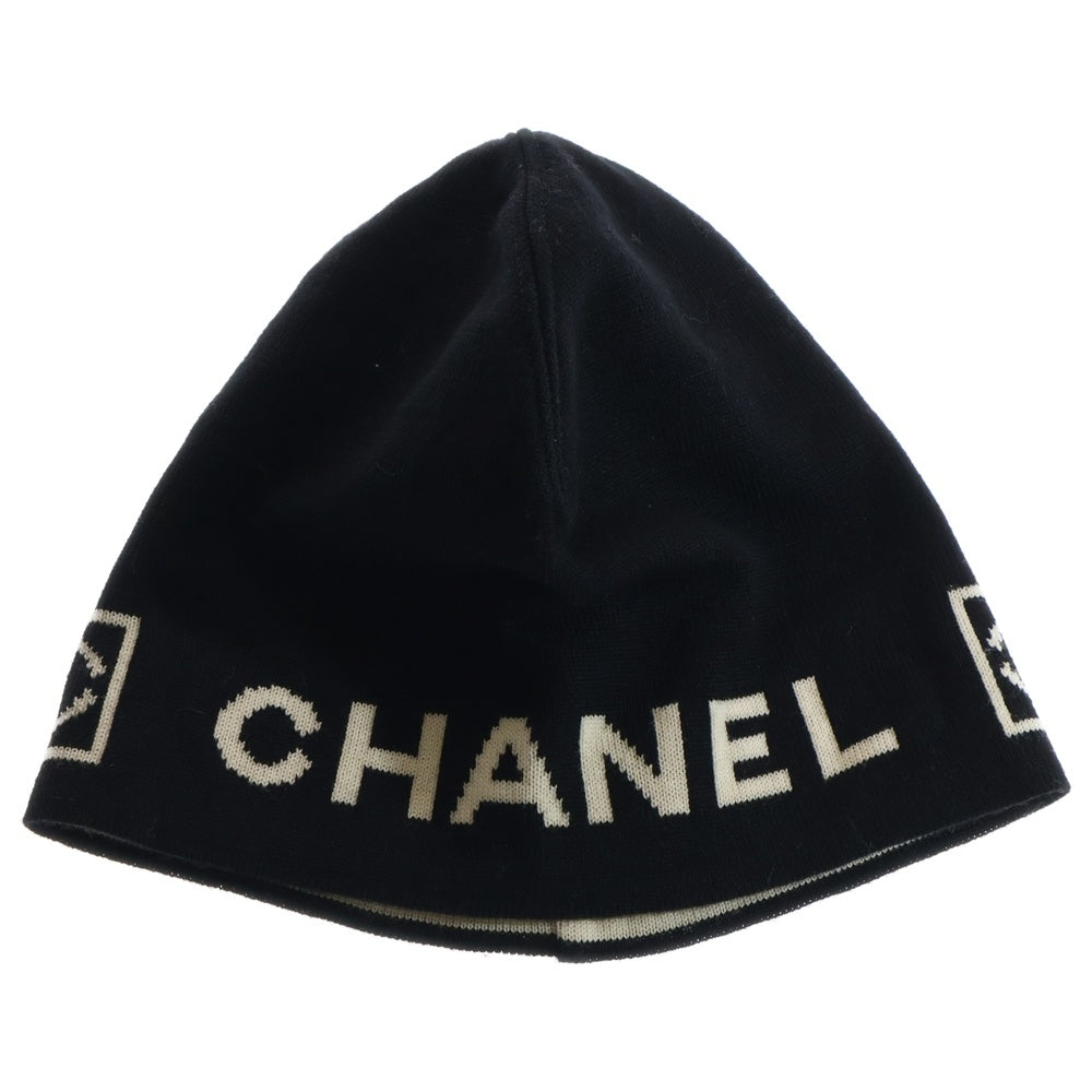 CHANEL(シャネル) Embroidered CC Logo Beanie CCロゴデザイン ニット帽 ビーニー ブラック