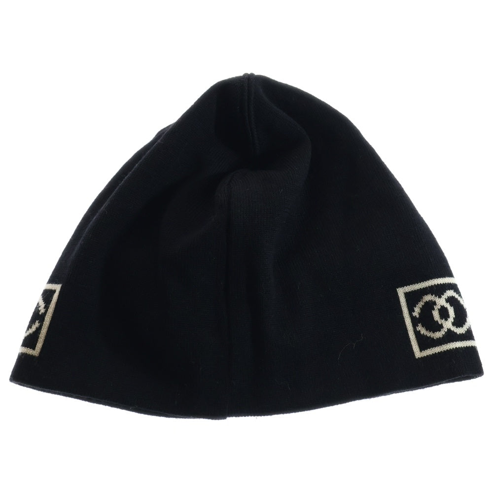 CHANEL(シャネル) Embroidered CC Logo Beanie CCロゴデザイン ニット帽 ビーニー ブラック