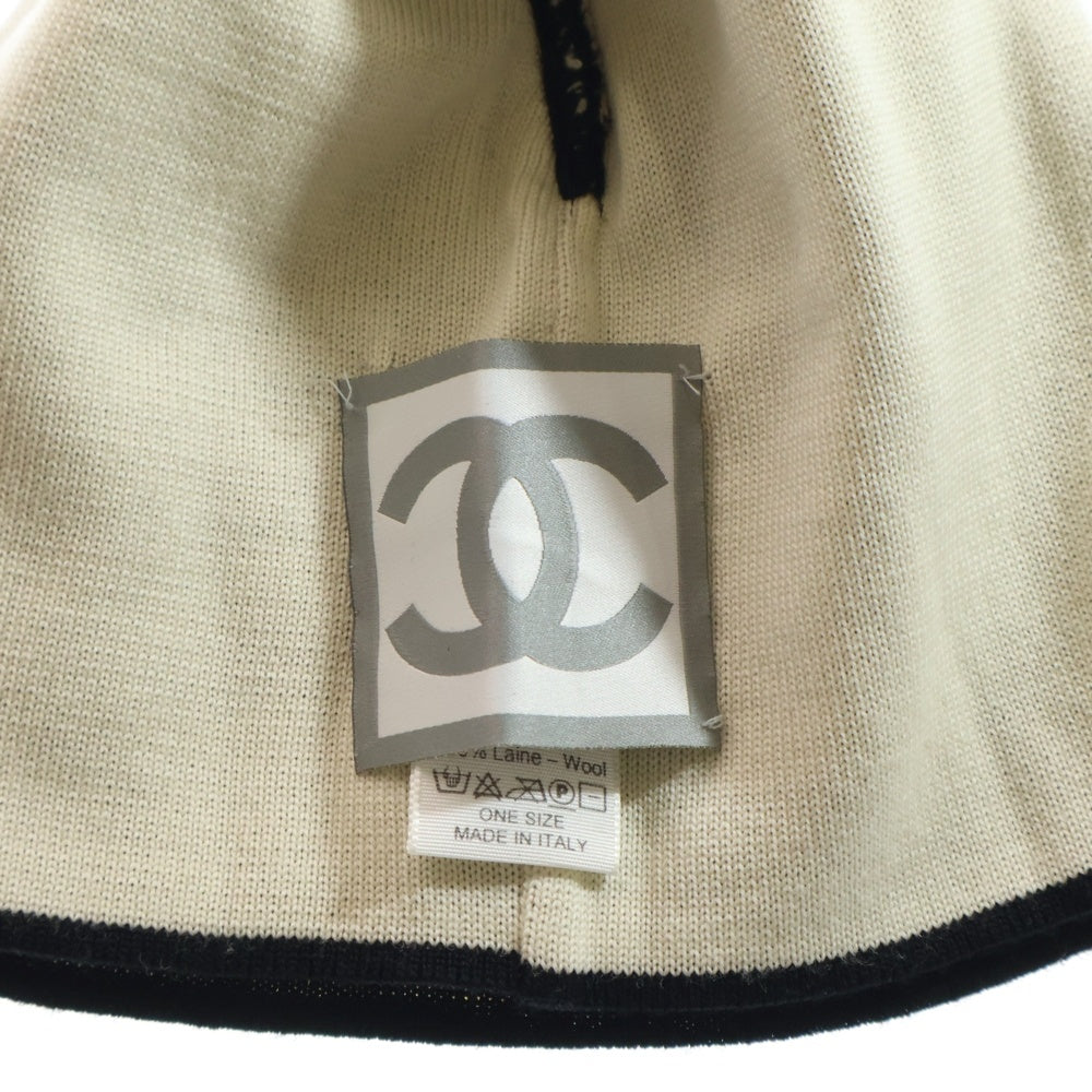 CHANEL(シャネル) Embroidered CC Logo Beanie CCロゴデザイン ニット帽 ビーニー ブラック