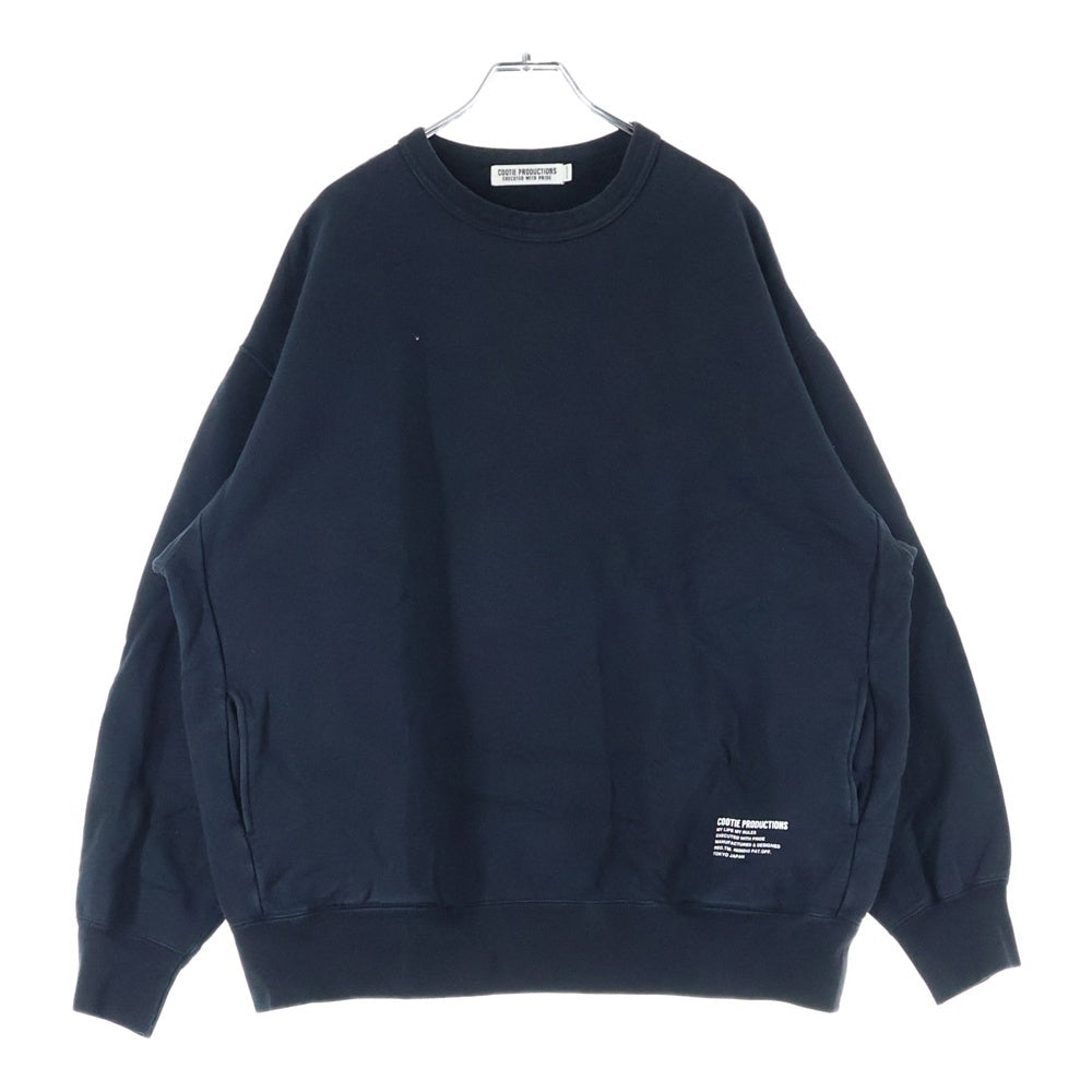 COOTIE(クーティー) COMPACT YARN CREWNECK SWEATSHIRT コンパクトロゴクルーネックスウェットトレーナー ブラック