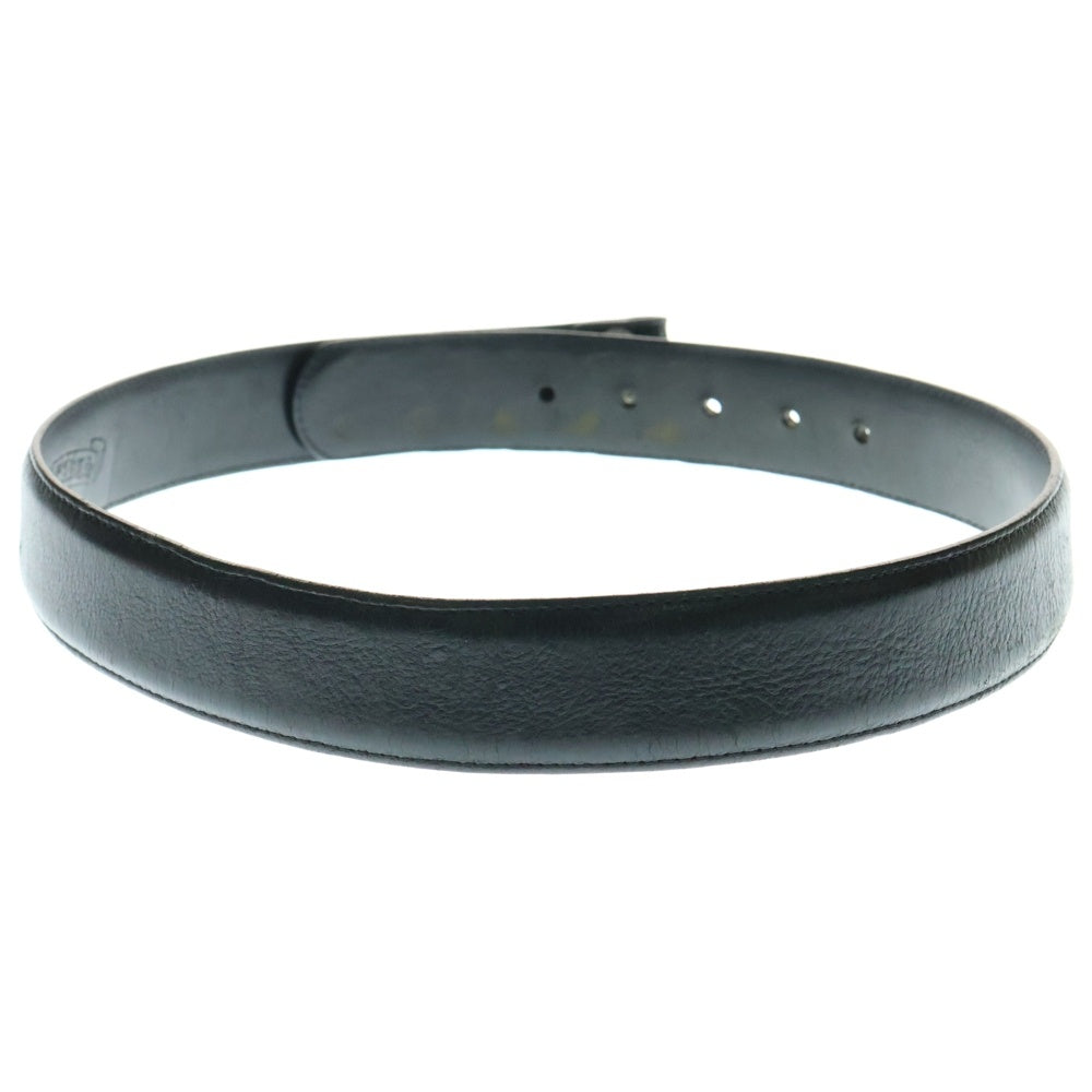 CHROME HEARTS(クロムハーツ) OLD 1.5 STRAP 1.5inch オールド スクロールレーベルリベッツ レザーベルト ブラック