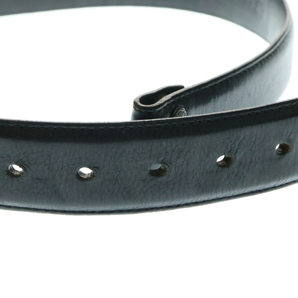CHROME HEARTS(クロムハーツ) OLD 1.5 STRAP 1.5inch オールド スクロールレーベルリベッツ レザーベルト ブラック