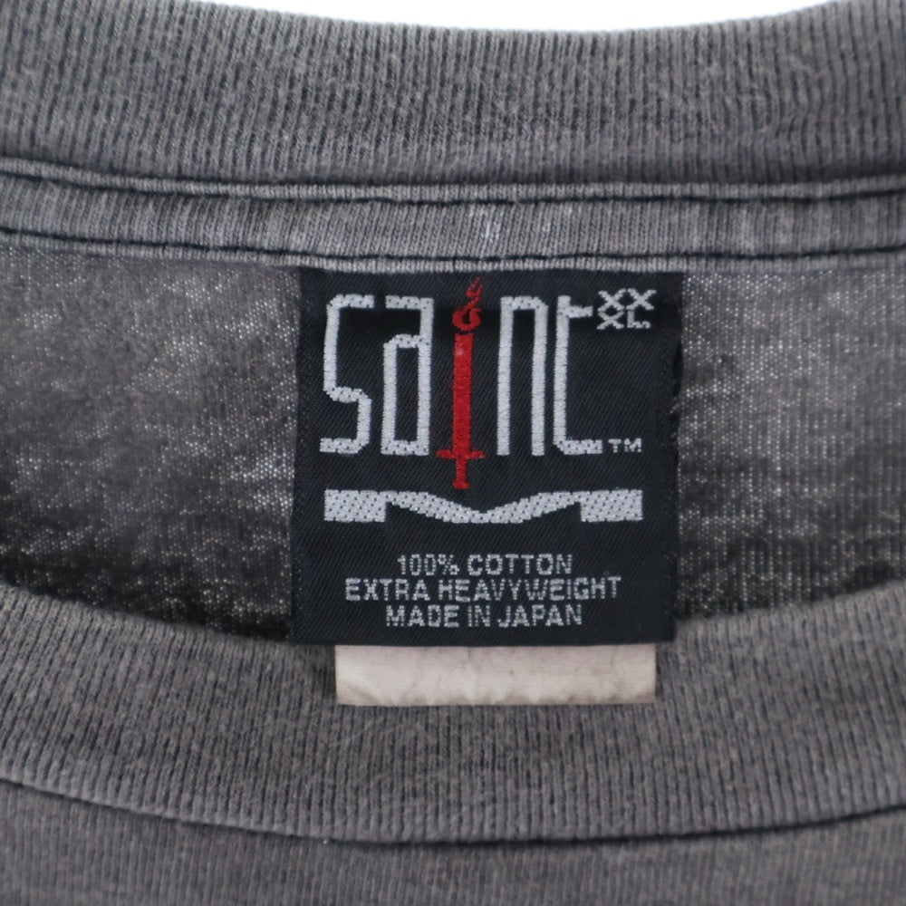 SAINT MICHAEL(セントマイケル) 22SS SAINT YOUTH SM-S22-0000-004 グラフィックヴィンテージ加工 半袖Tシャツ カットソー グレー