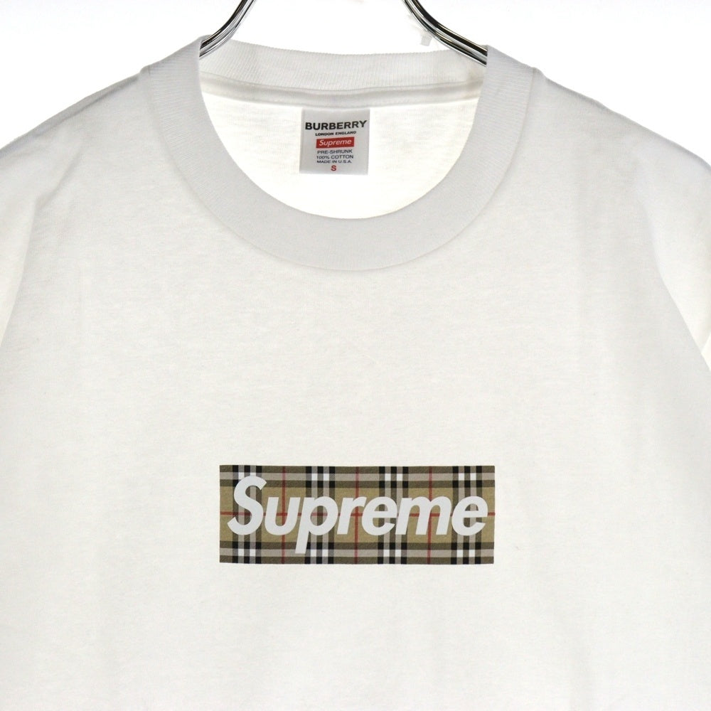 SUPREME(シュプリーム) 22SS×Burberry Box Logo Tee バーバリー ボックスロゴクルーネック半袖Tシャツ カットソー ホワイト