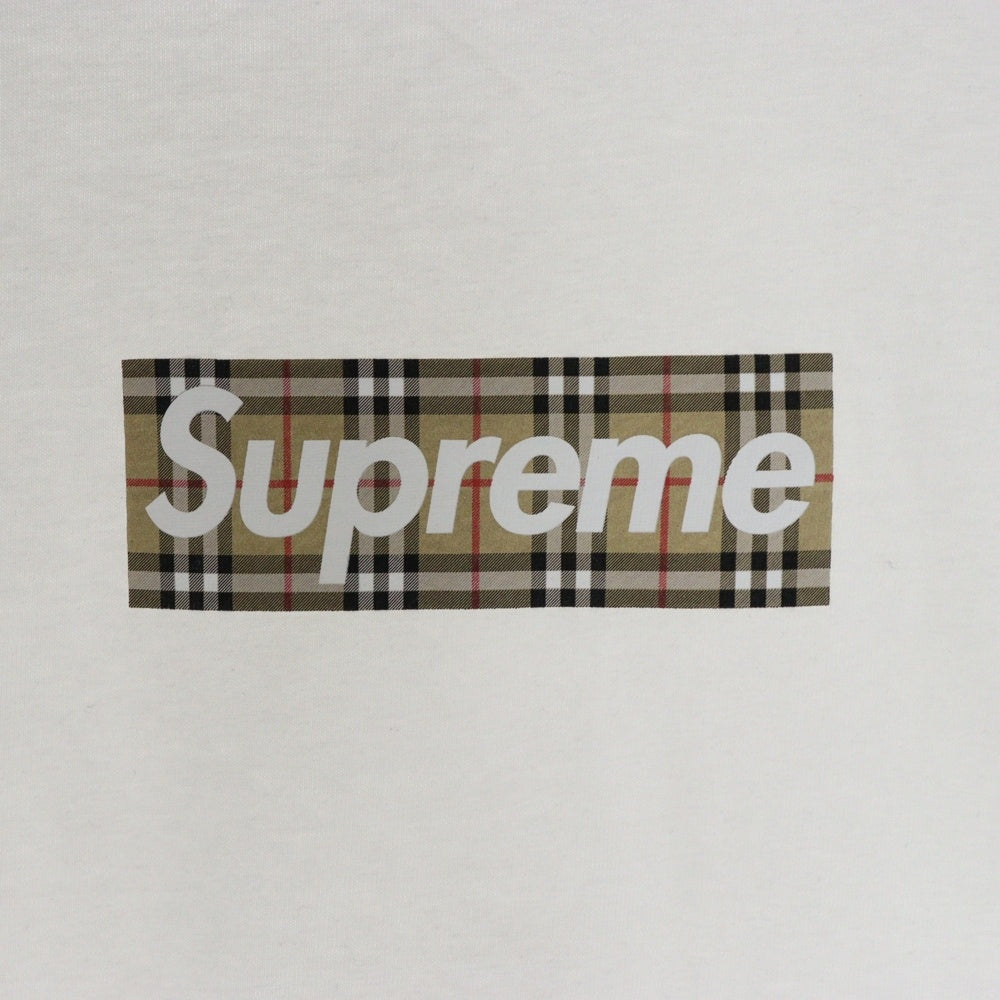SUPREME(シュプリーム) 22SS×Burberry Box Logo Tee バーバリー ボックスロゴクルーネック半袖Tシャツ カットソー ホワイト