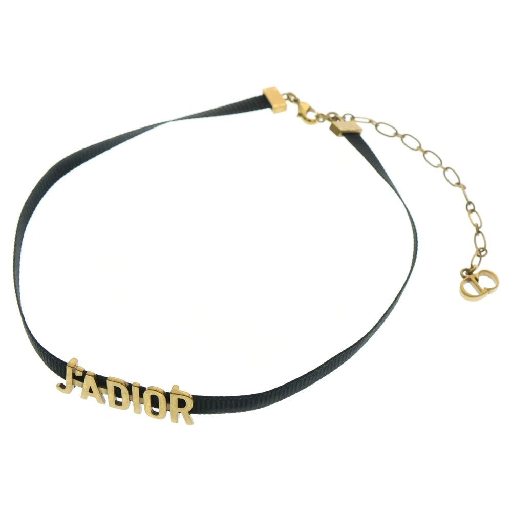 Christian Dior(クリスチャンディオール) J'A DIOR ジャディオール ロゴチョーカー ネックレス N0681ADRMT ゴールド/ブラック レディース