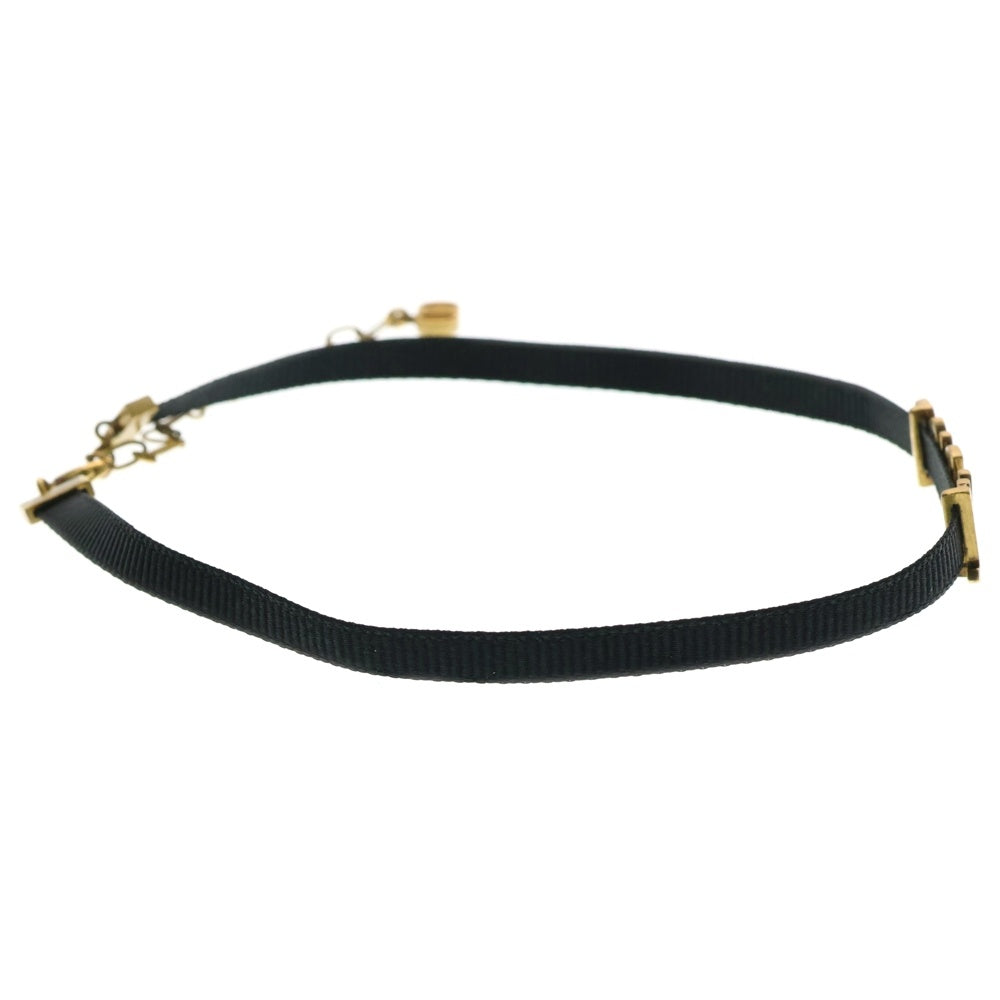 Christian Dior(クリスチャンディオール) J'A DIOR ジャディオール ロゴチョーカー ネックレス N0681ADRMT ゴールド/ブラック レディース