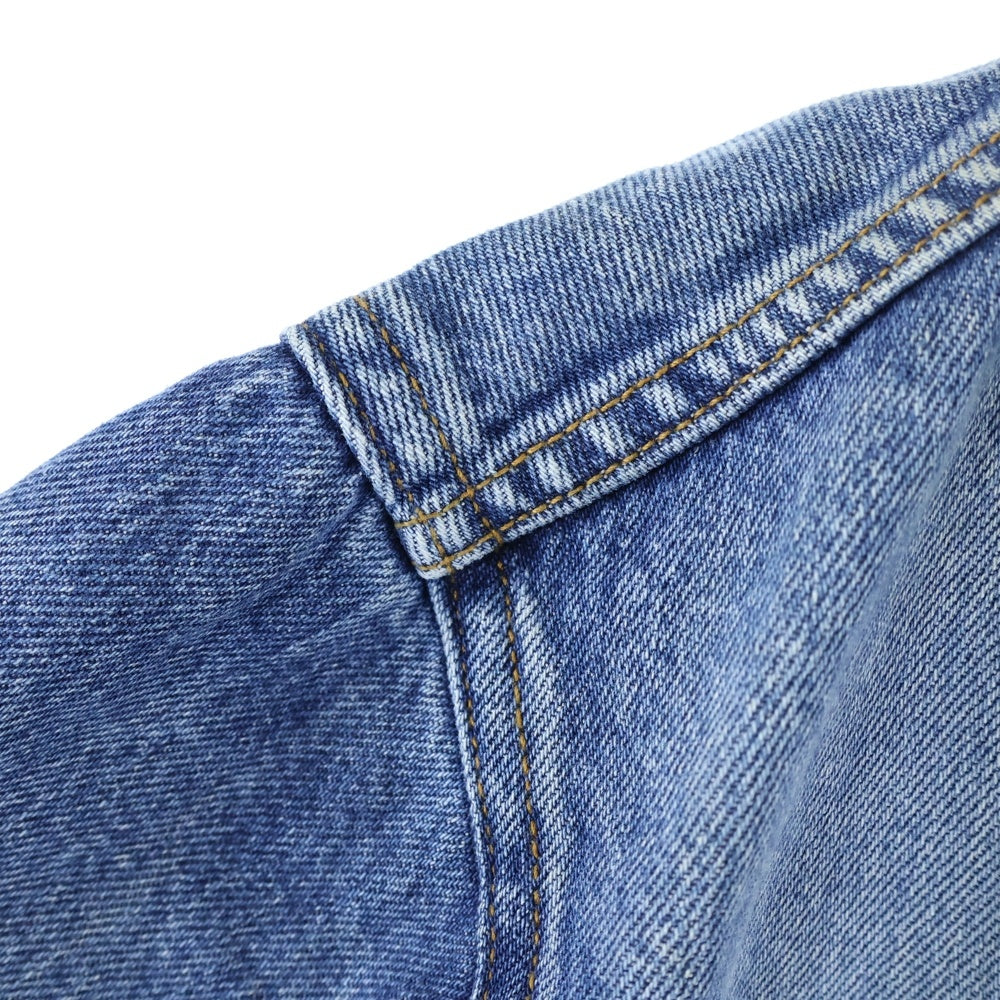 BALENCIAGA(バレンシアガ) 22AW ロゴカラーカットオフデニムジャケット 606144 TDW14 インディゴブルー レディース