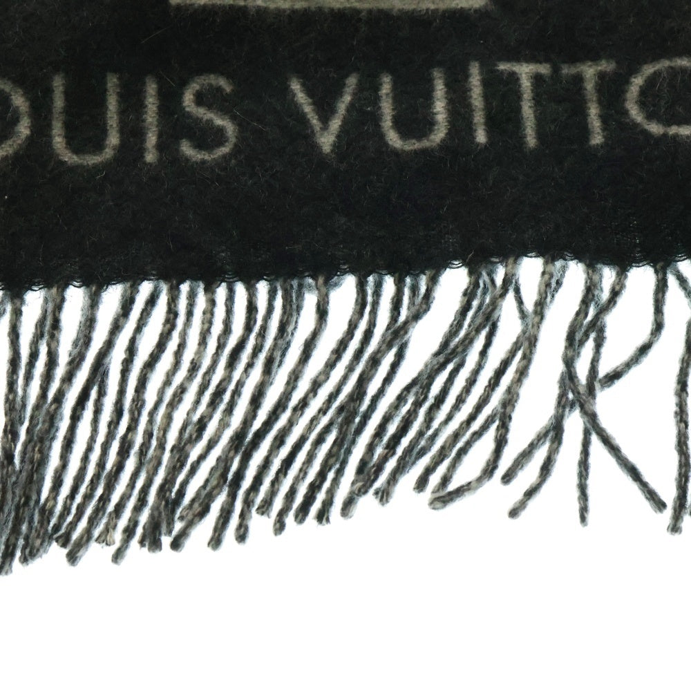 LOUIS VUITTON(ルイヴィトン) モノグラム エシャルプ・レイキャビック カシミヤマフラー M71040 ブラック/グレー